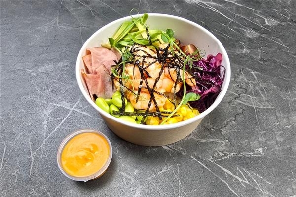 Поке креветка и бекон