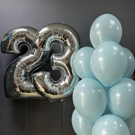 Шары 23 года, голубые