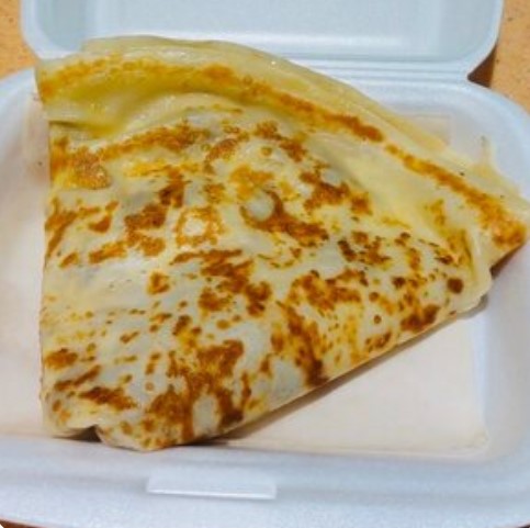 Блин с говядиной, марин. грибами и сыром