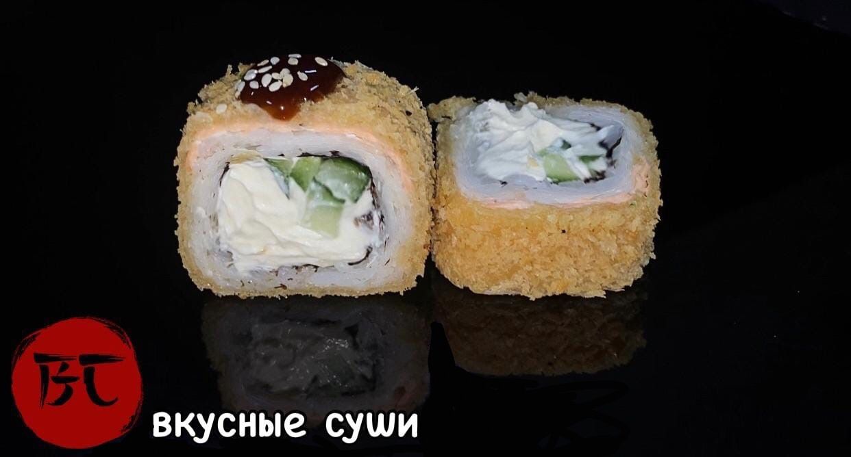 Горячий ролл Филадельфия с огурцом