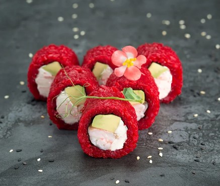 Малый красный авокадо, креветка, сыр