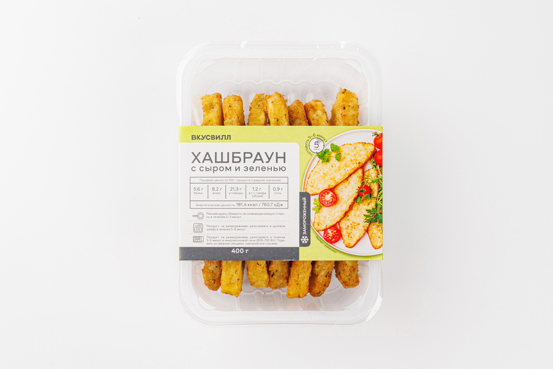 Хашбраун с сыром и зеленью, зам.(Продукт замороженный)