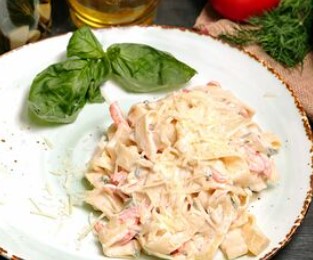 Паста с курицей и болгарским перцем 