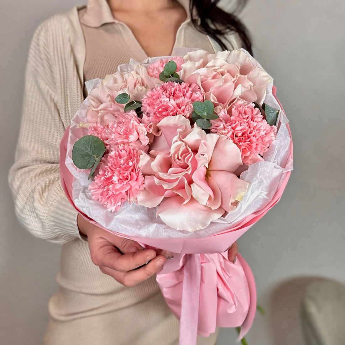 Воздушные Французские розы и диантусы