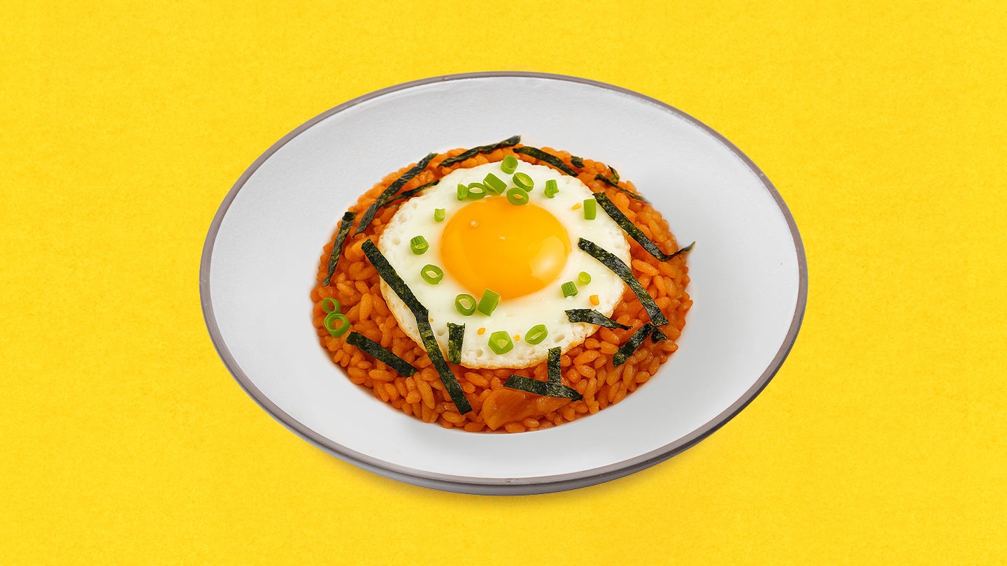 Вок с рисом и кимчи