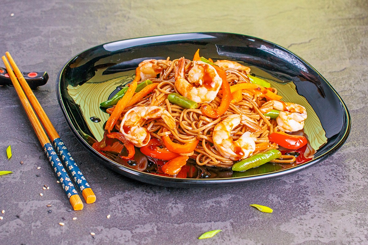 Соба Креветки Терияки