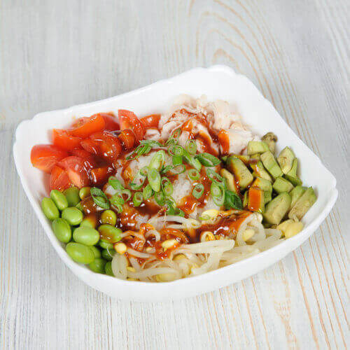 Поке с копченой курицей