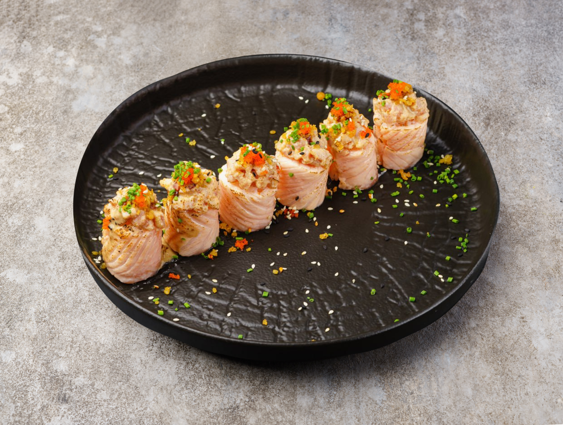 Ролл опалённый лосось-тунец 230гр.