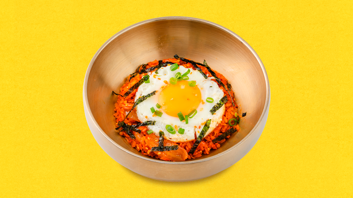 Вок с рисом и кимчи