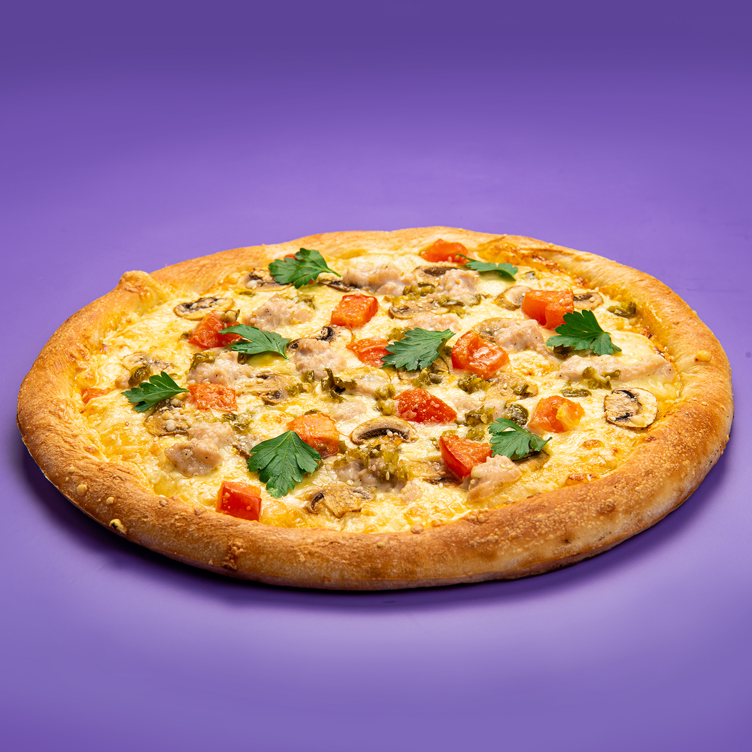 Пицца Молния с цыпленком и соусом Том Ям 30 см