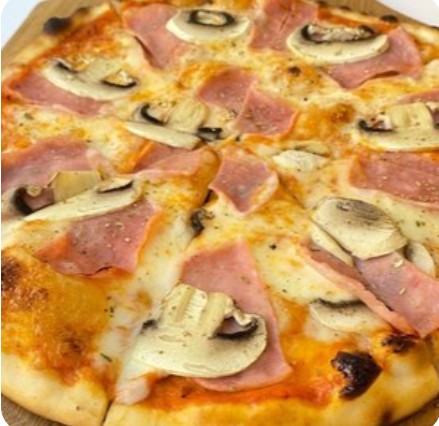 Пицца с ветчиной и грибами 28см