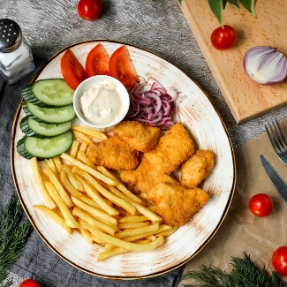 Комплексный обед с куриными наггетсами