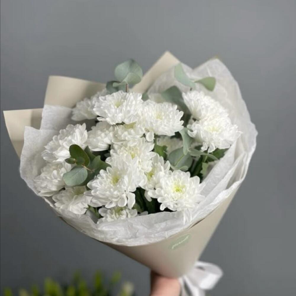 Букет из хризантем белых