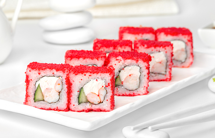 Сырная калифорния с креветкой