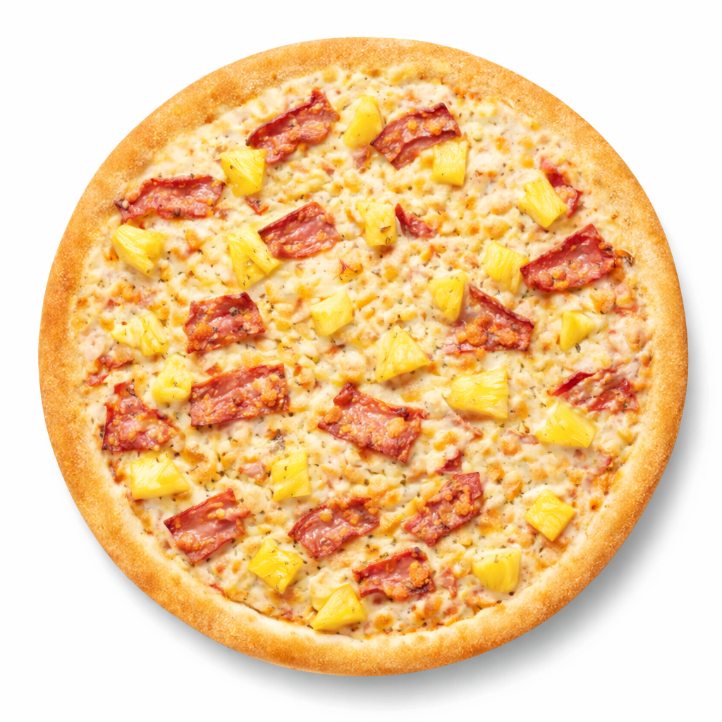 Гавайская с копченой курой и беконом