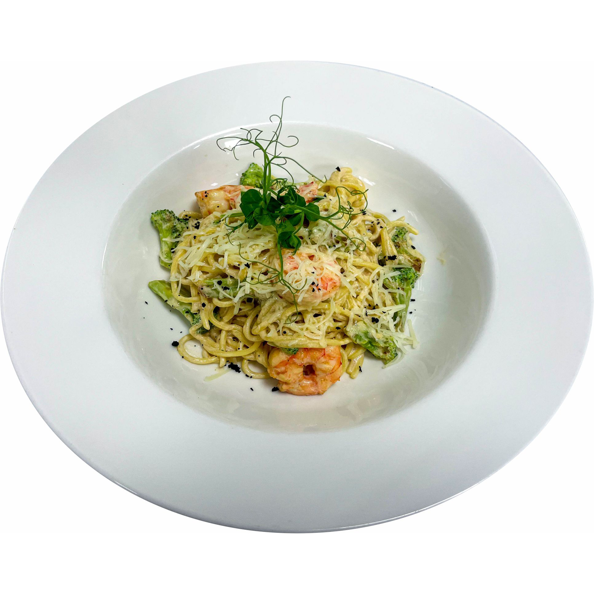 Спагетти с креветками