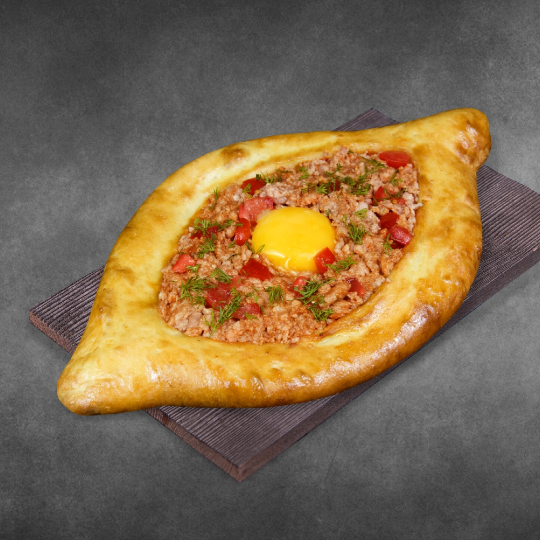 Хачапури по-аджарски с мясом