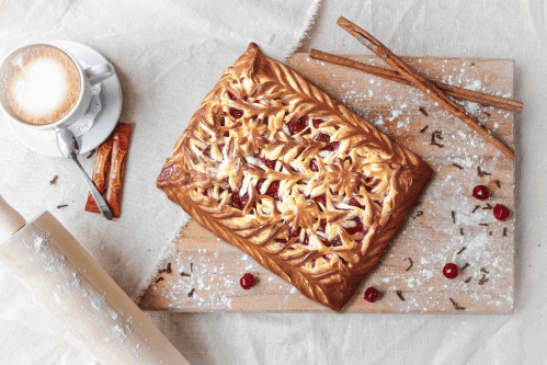 Пирог творог с вишней