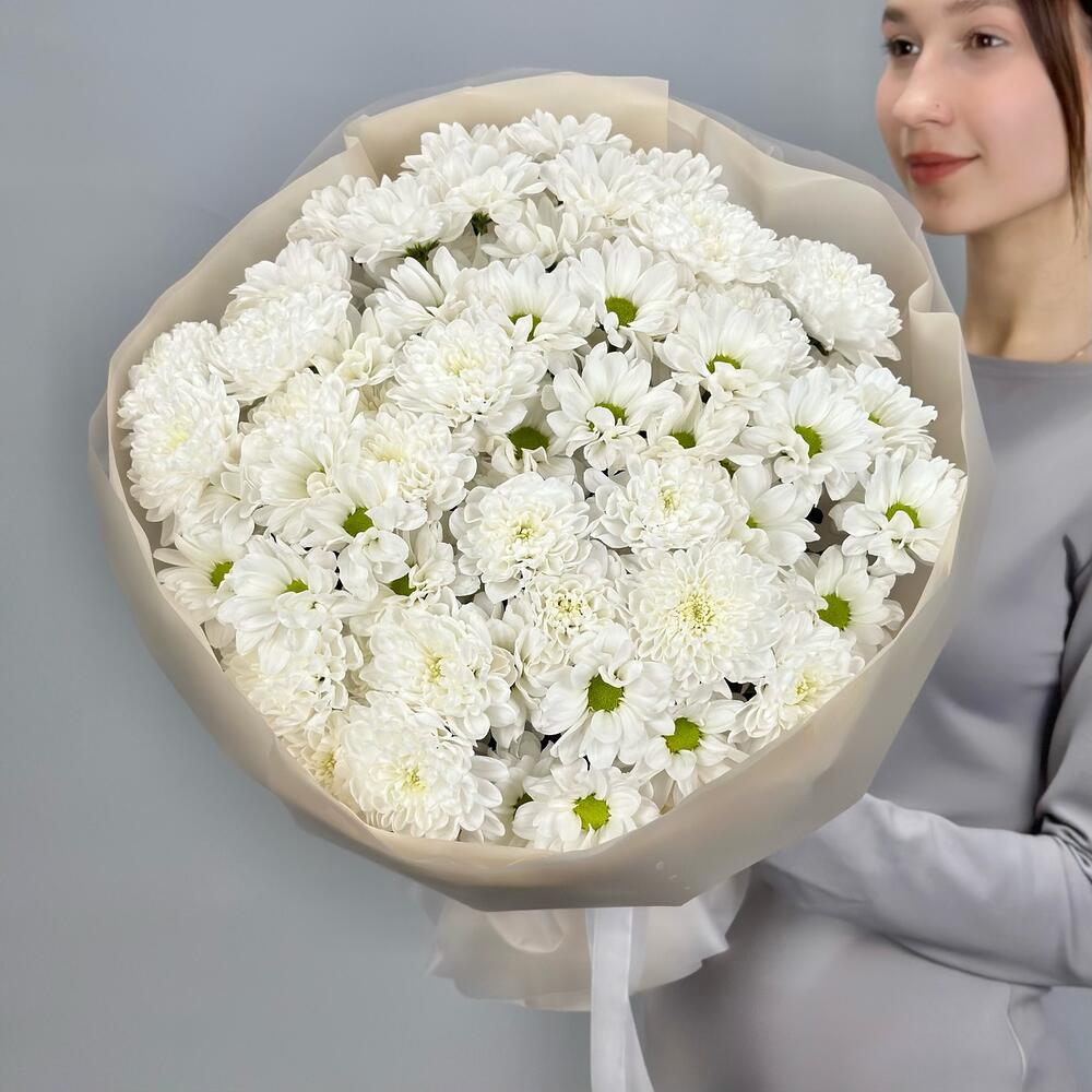 Букет белых хризантем микс, 11шт.