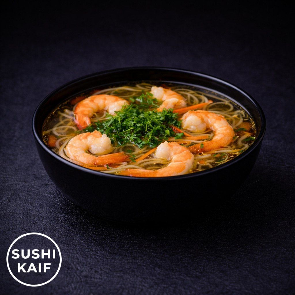 Рамен с креветками