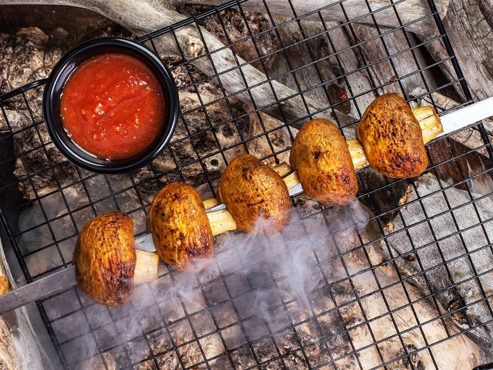 Грибы с мангала