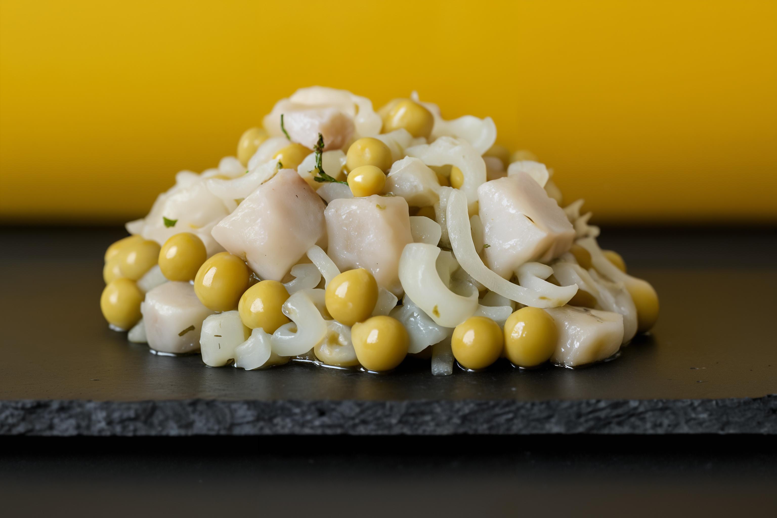 Салат из сельди с луком и горошком