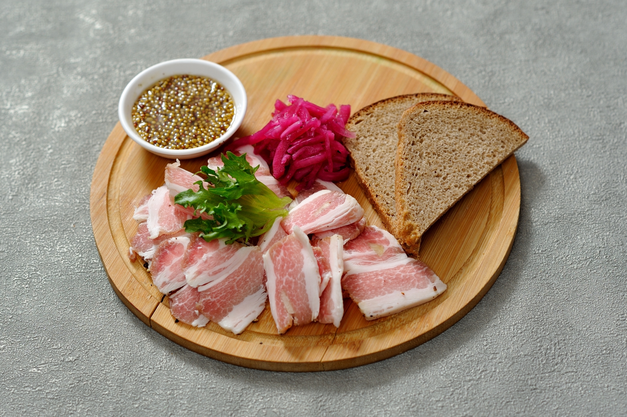 Нарезка Сало с горчицей