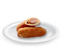 Сосиска в тесте жареная