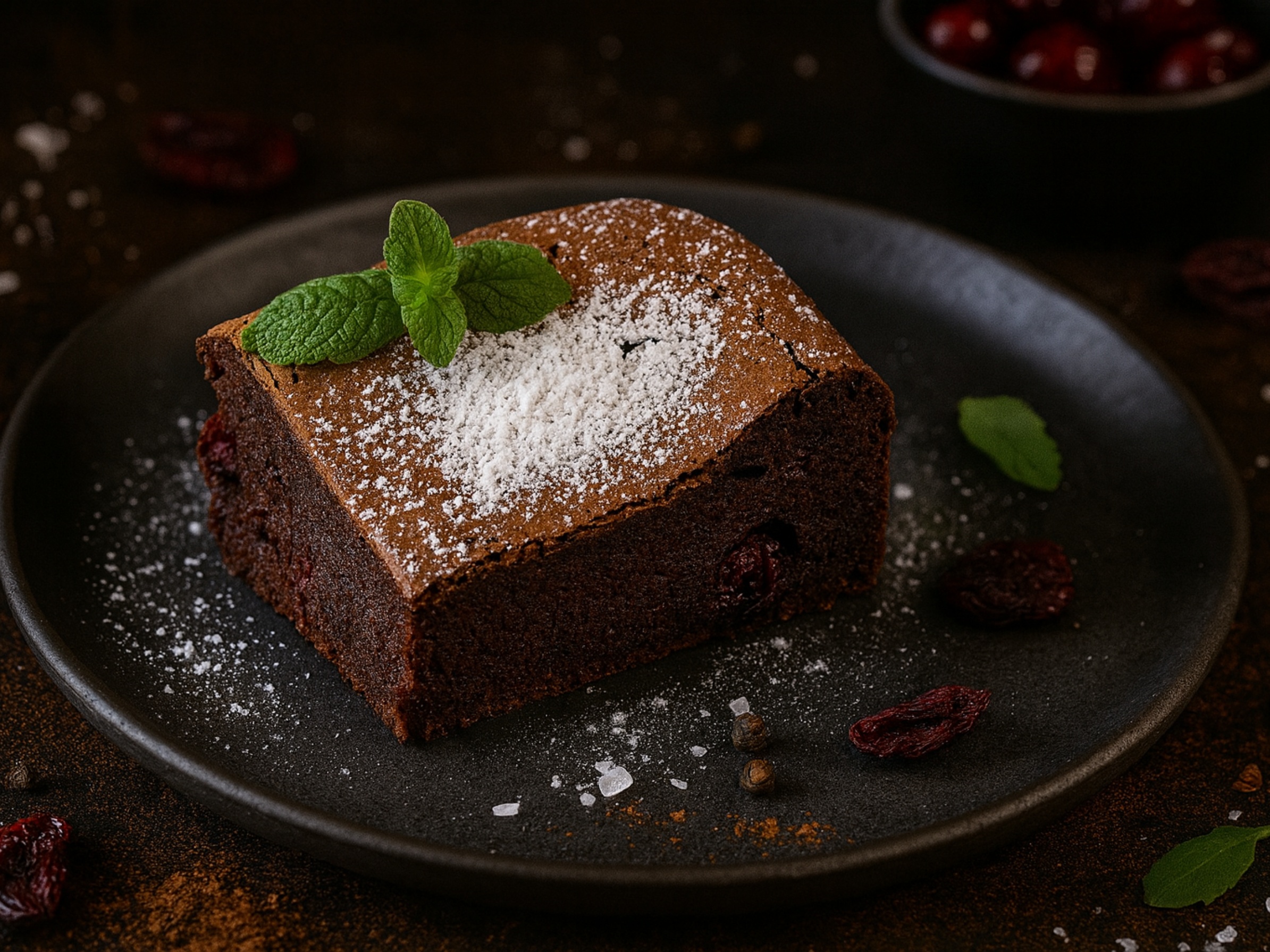 Брауни шоколадный с вишней