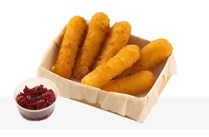 Сырные палочки с клюкв. соусом (6 шт) 