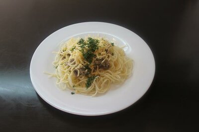 Паста с сыром и грибами
