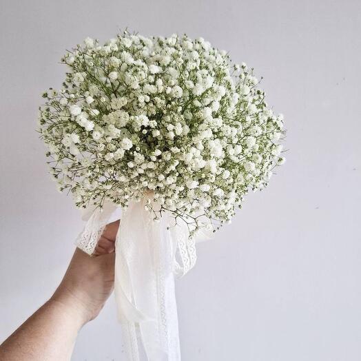 Свадебный букет «Нежная» из гипсофилы