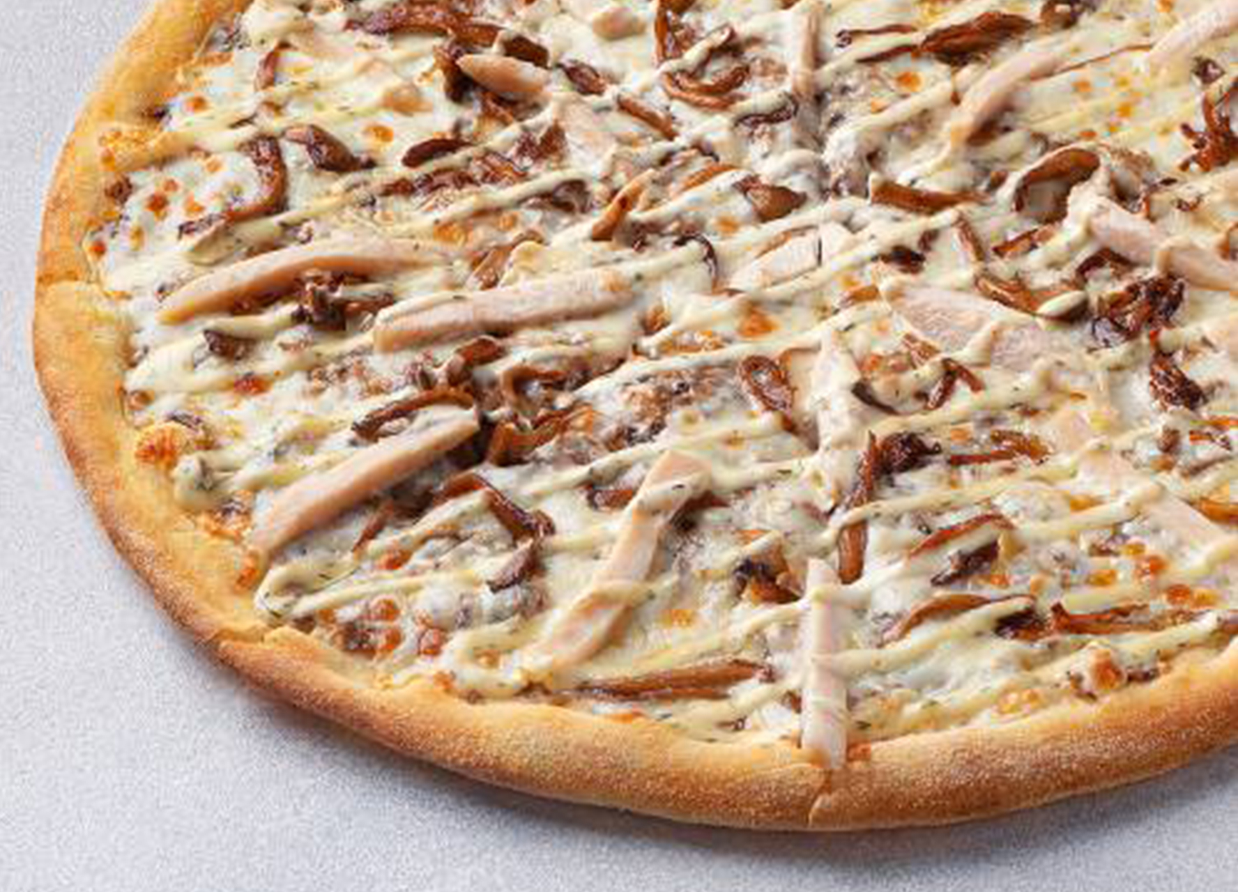 Пицца Грибная с цыплёнком и сулугуни 40 см на тонком