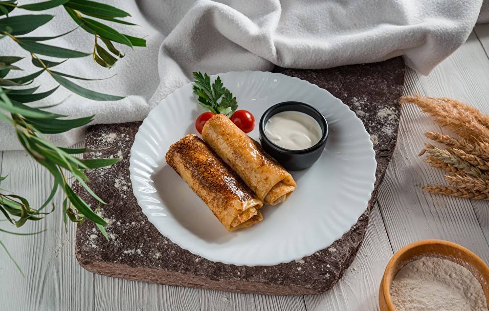 Блинчики с курицей и грибами