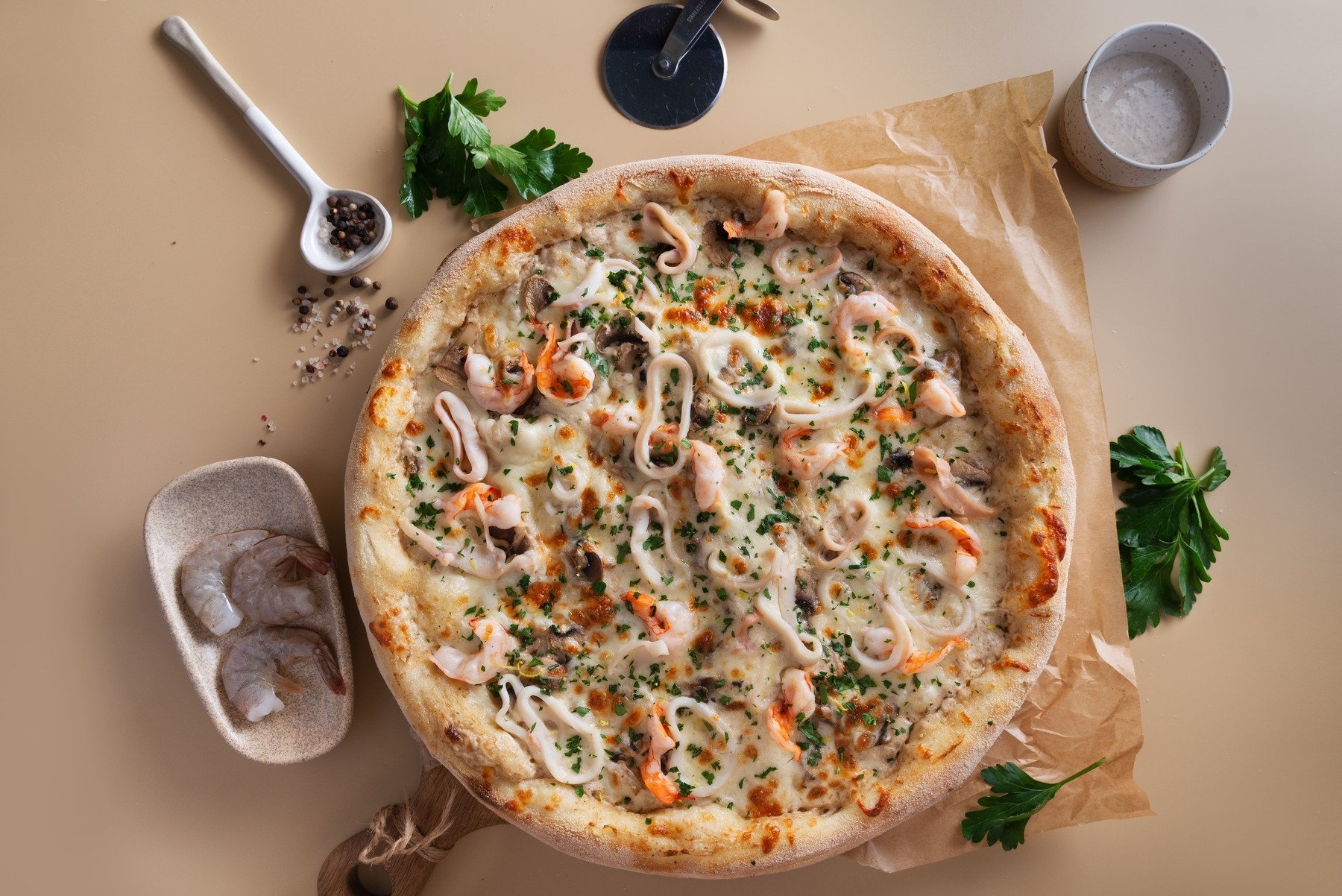 Креветка и кальмар