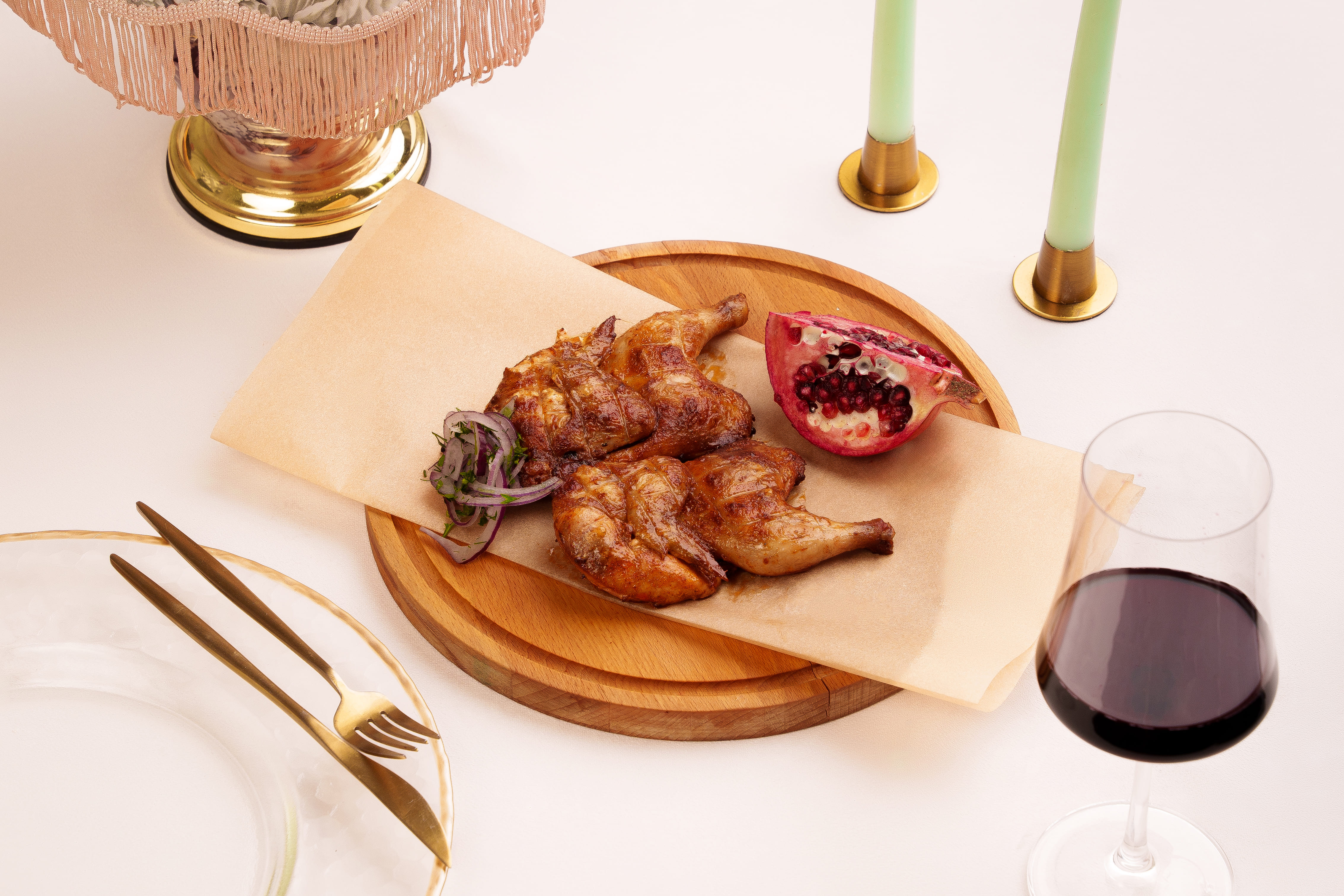 Цыпленок корнишон на мангале