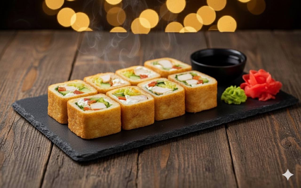 Тортилья с курицей темпура