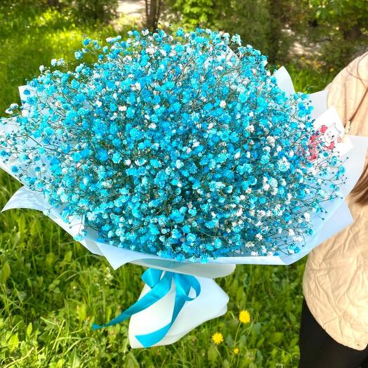Букет из бирюзовой гипсофтлы