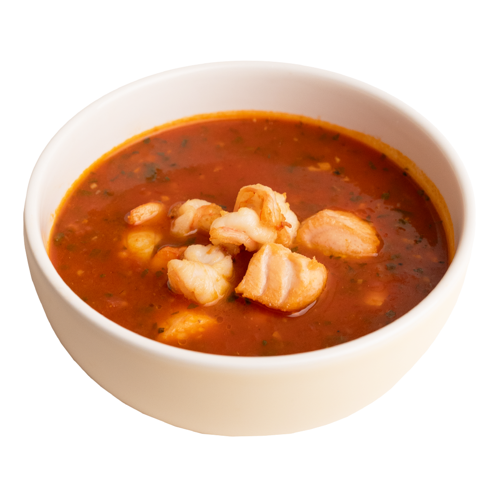 Томатный суп с морепродуктами