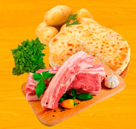 ПИРОГ С КАРТОФЕЛЕМ И ГРУДИНКОЙ 300 гр