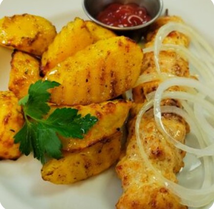 Картошечка с куриным шашлычком