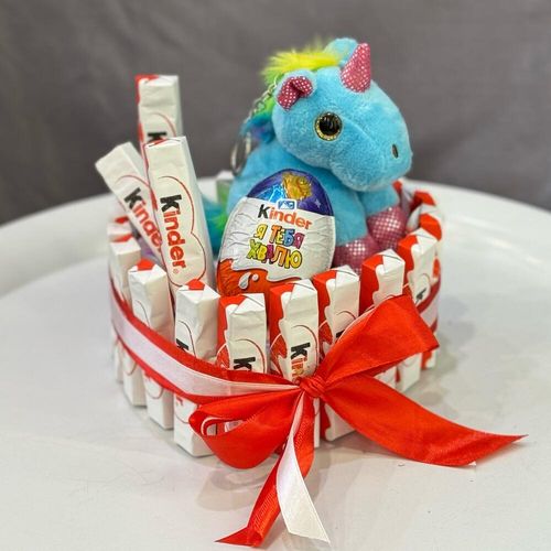 Мягкая игрушка брелок Единорог с киндерами