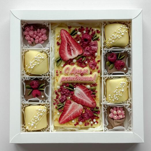 Набор шоколадный с плиткой и маршмеллоу