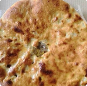 Пирог осетинский с сыром, говядина+грибы