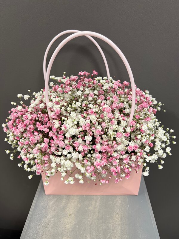 Сумочка из 7 радужных гипсофил