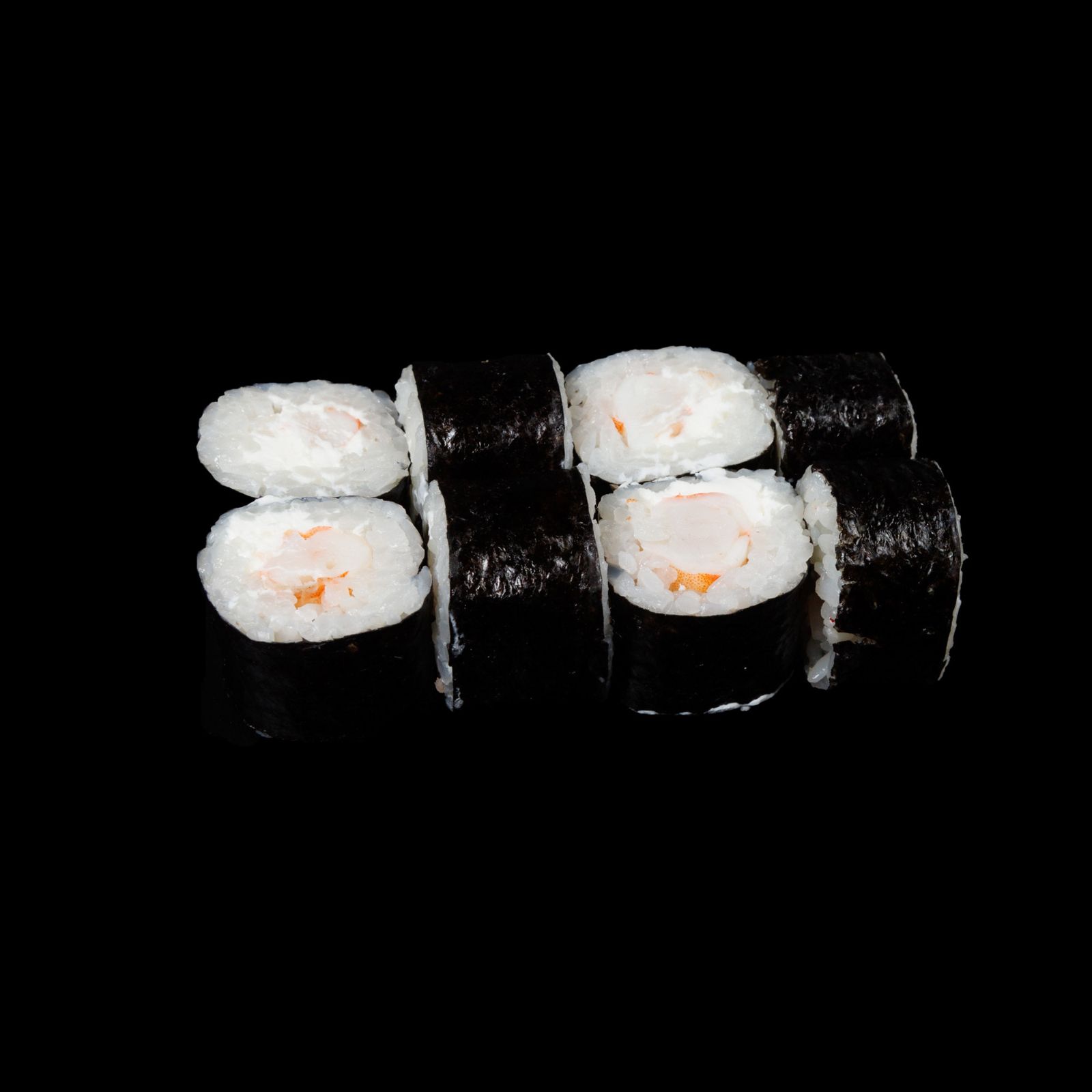 Маки с тигровой креветкой и слив.сыром
