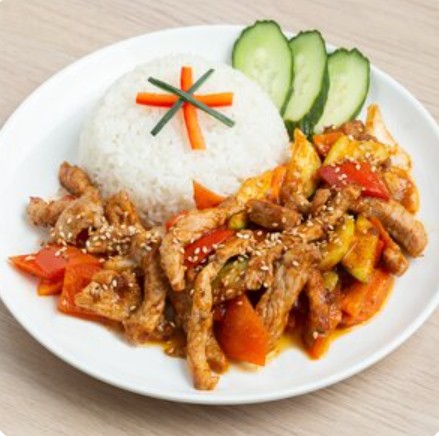 Рис с индейкой и овощами