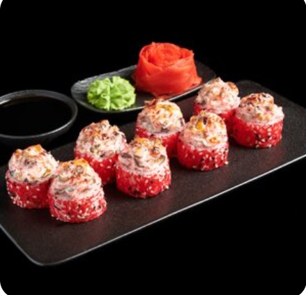 Запеченный ролл шиитаки унаги