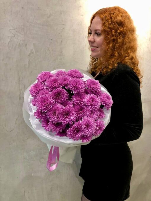 7 веточек кустовых хризантем FABIENNE