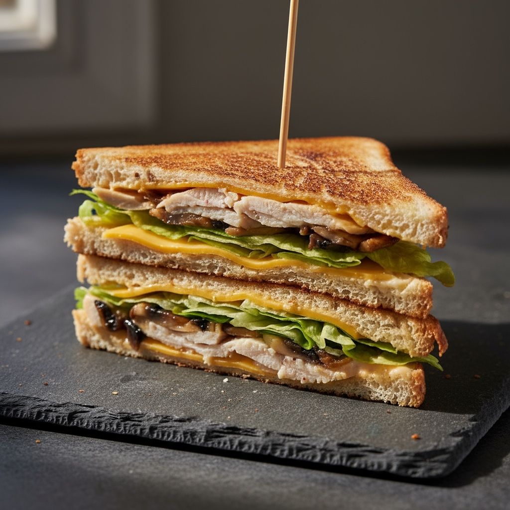 СЭНДВИЧ с КУРИЦЕЙ и ГРИБАМИ